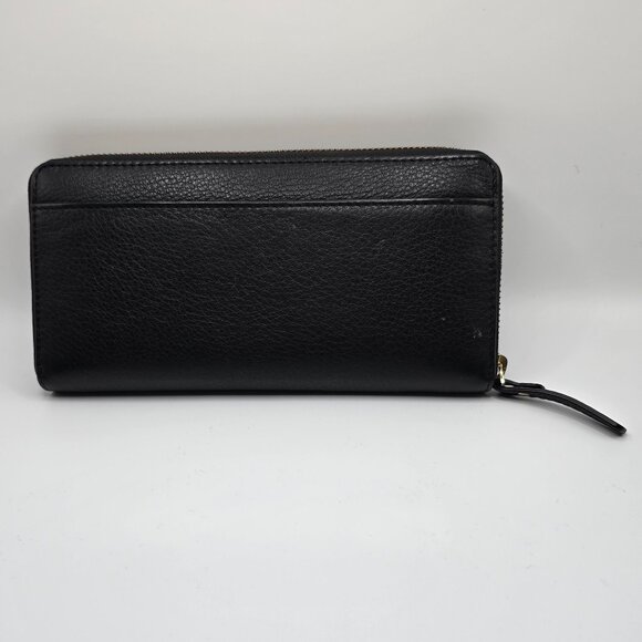 Kate Spade New York Black Pebbled Leather Large Continental Zip Around Wallet - Picture 2 of 7